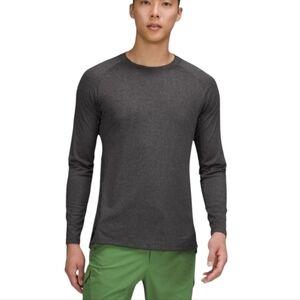 LULULEMON‎ Heathered Black/Gray Textured Training Long Sleeve Vented Tee SZ XXL
